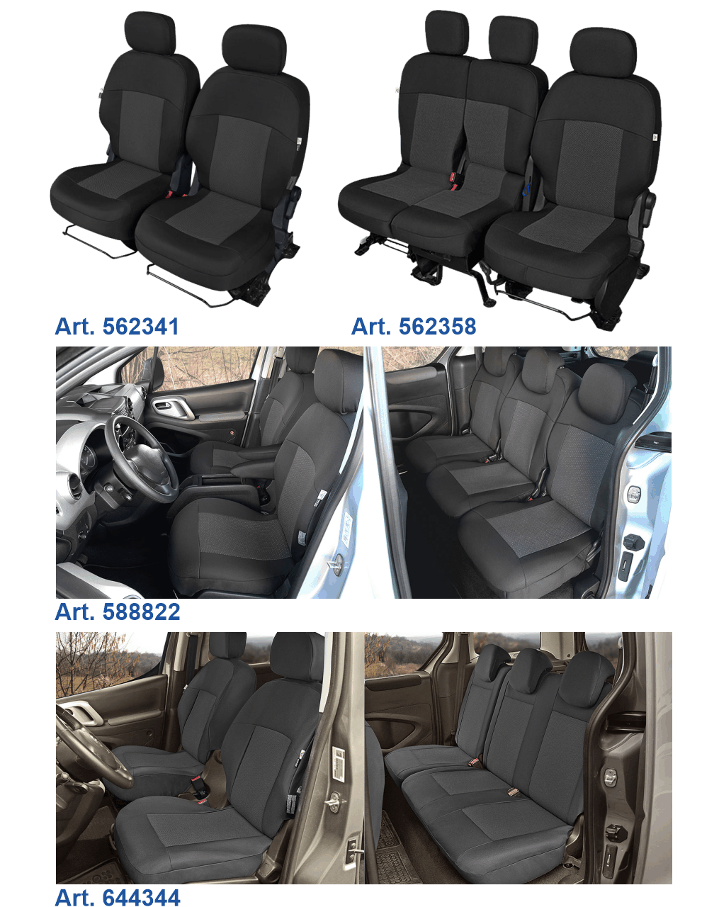 Passform Sitzbez�ge Citroen Berlingo II, Peugeot Partner II
