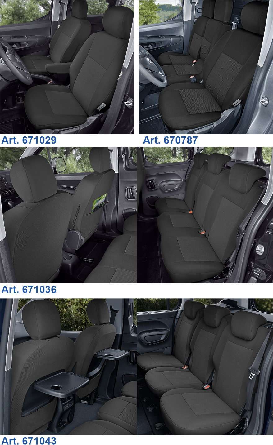 Passform Sitzbez�ge Citroen Berlingo III, Peugeot Partner III, Opel Combo E, Toyota ProAce City